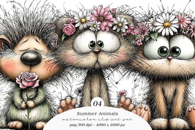 Summer Baby Animals Clipart example image 1