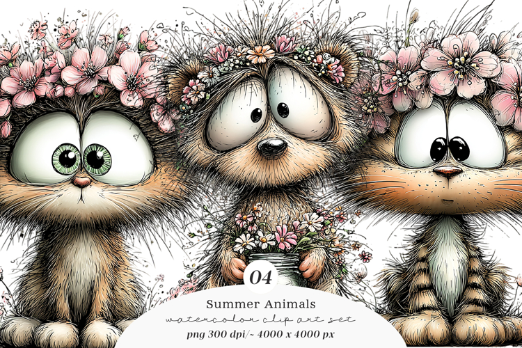 Summer Baby Animals Clipart example image 1
