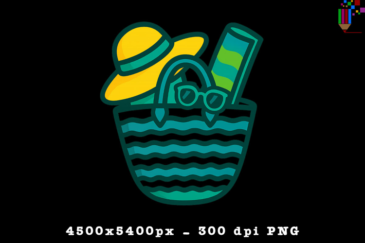 Summer Beach Essentials Tote Bag PNG File