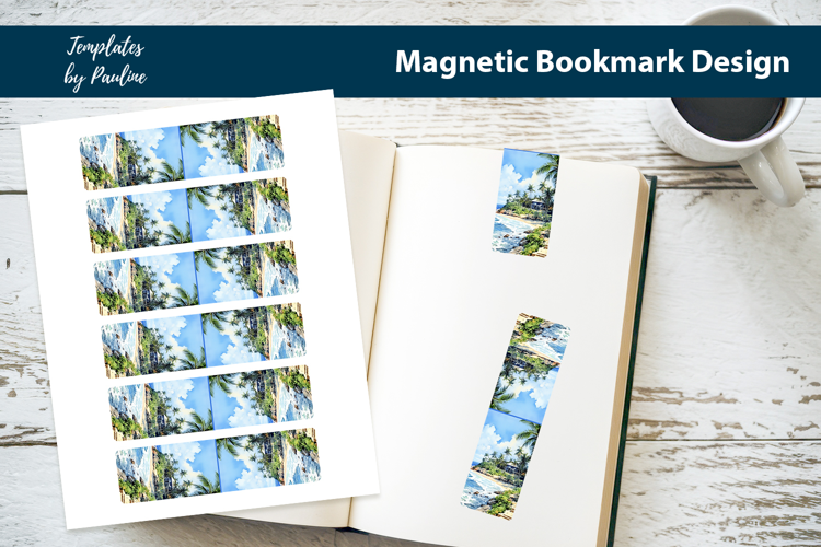 Summer Beach Magnetic Bookmark, Tropical Printable Bookmark