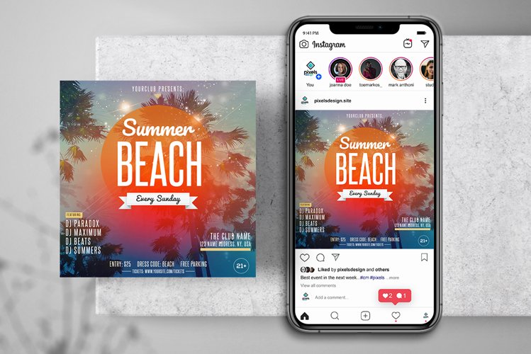 Summer Beach Party Instagram Flyer