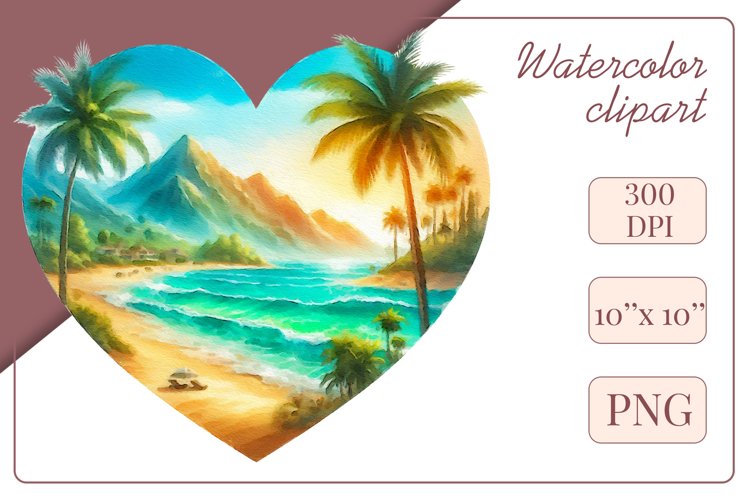 Watercolor Beach Clipart Image 18