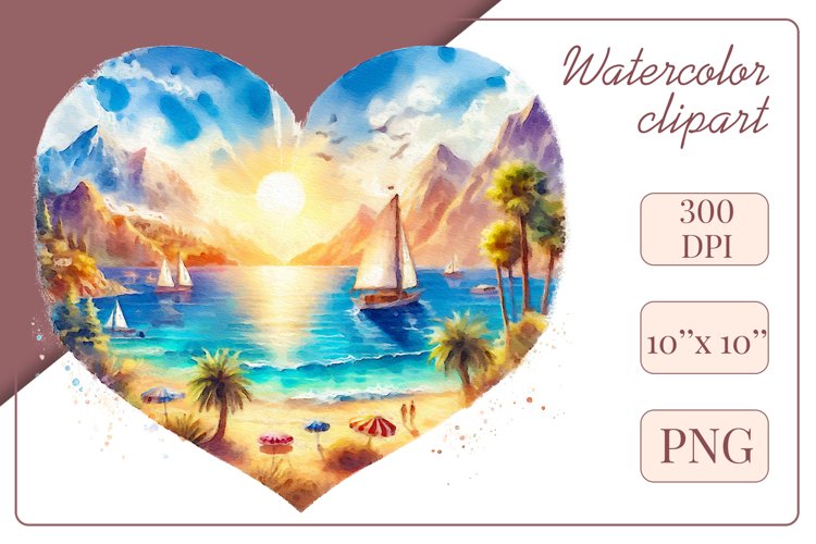 Watercolor Beach Clipart Image 20