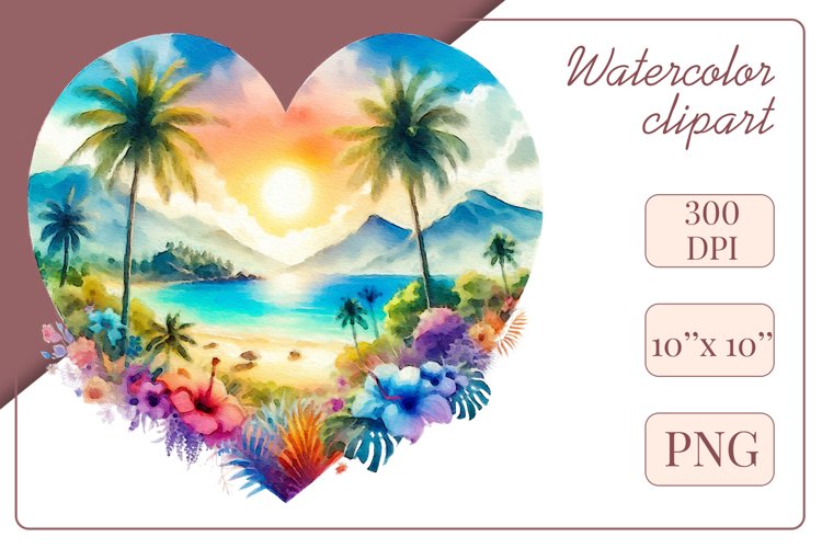 Watercolor Beach Clipart Image 16