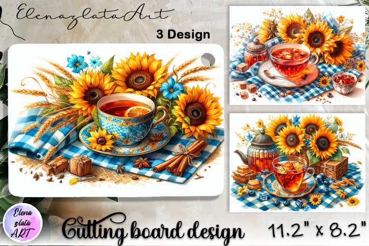 Watercolor summers flowers Cutting Board