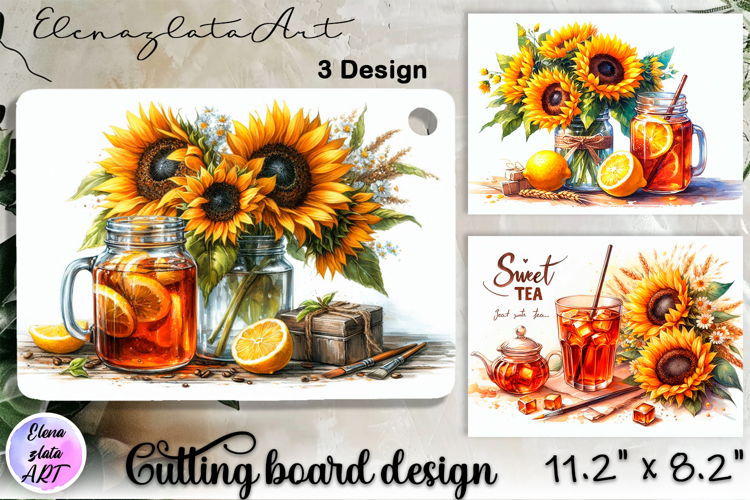 Watercolor summers flowers Cutting Board