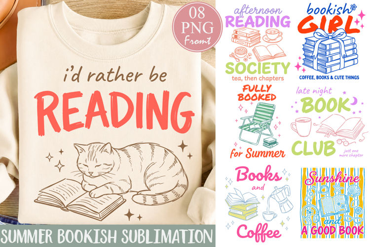 Summer Bookish Sublimation PNG Bundle
