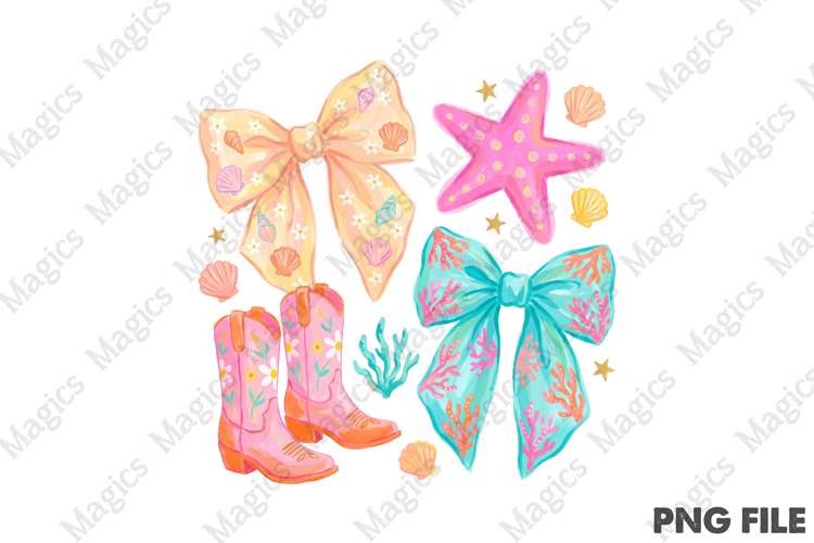Summer Coastal Cowgirl Coquette PNG
