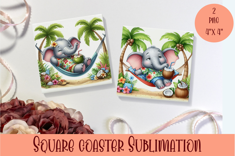 Funny animal Coaster Sublimation |cute tropical animal png
