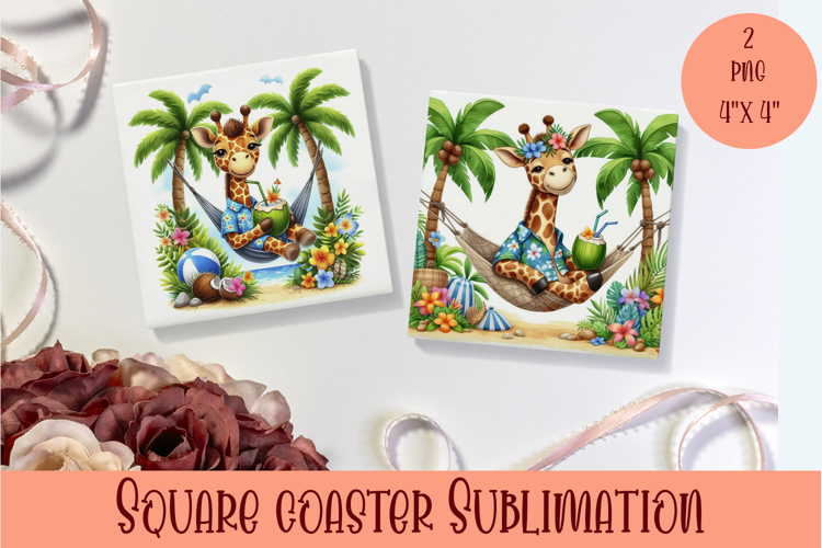 Funny animal Coaster Sublimation |cute tropical animal png