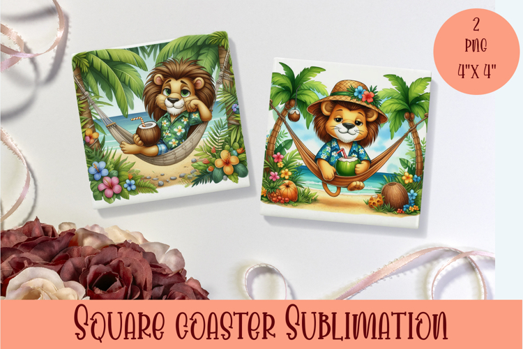 Funny animal Coaster Sublimation |cute tropical animal png