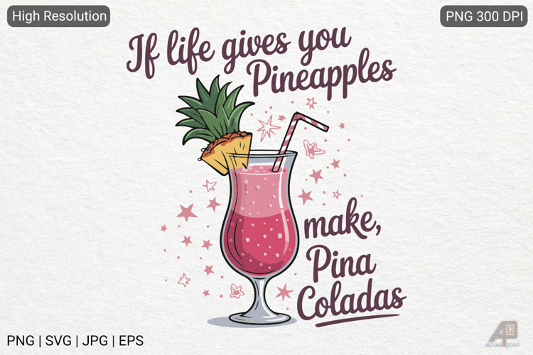 Summer Beach Cocktail PNG Sublimation