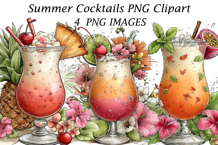 Summer Cocktails PNG Clipart example image 1