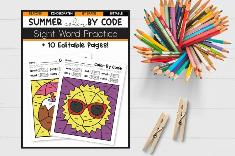 Summer Color by Sight Word