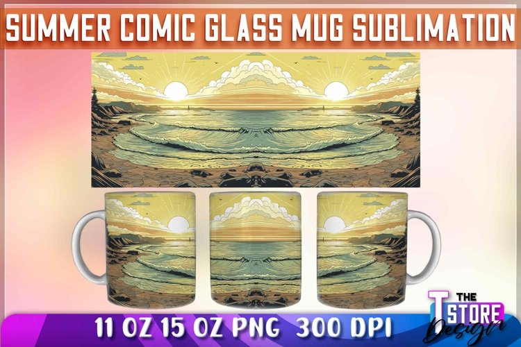 Summer Comic Mug Sublimation | 11 oz 15 oz Mug Sublimation