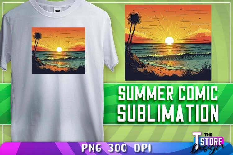 Summer Comic Sublimation | T-Shirt Design | PNG Design