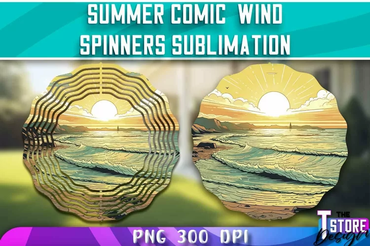 Summer Comic Wind Spinners Sublimation | PNG Design