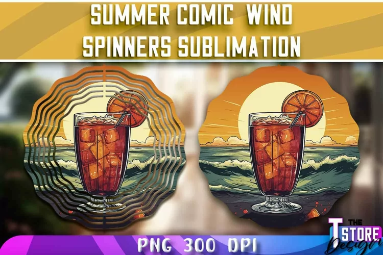 Summer Comic Wind Spinners Sublimation | PNG Design