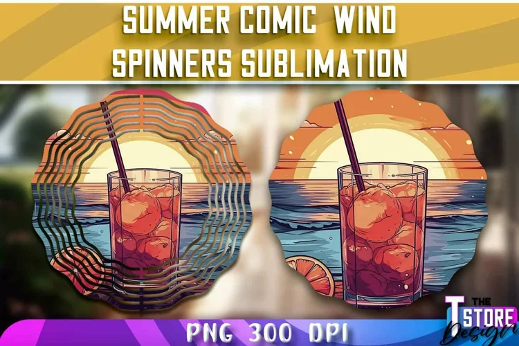 Summer Comic Wind Spinners Sublimation | PNG Design