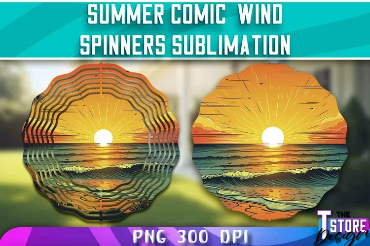 Summer Comic Wind Spinners Sublimation | PNG Design
