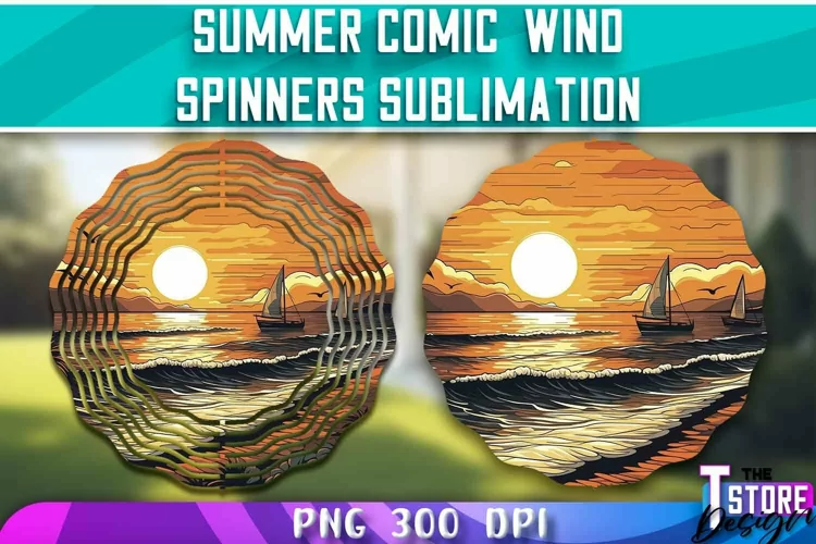 Summer Comic Wind Spinners Sublimation | PNG Design