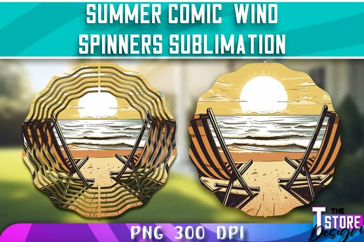 Summer Comic Wind Spinners Sublimation | PNG Design