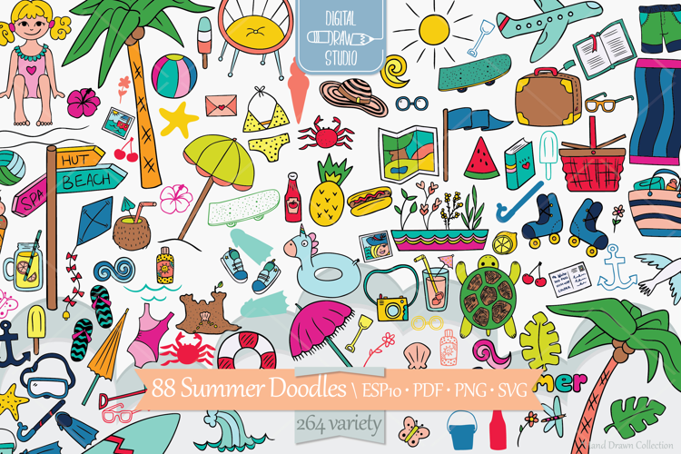 Summer Season, Beach, Coconut Tree, Sun, Ice Cream, Color
