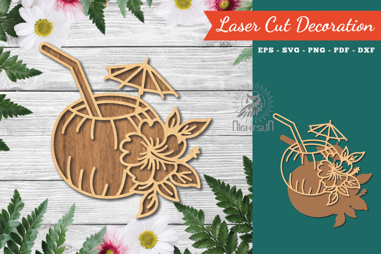 Summer Drink Laser Cut Decoration