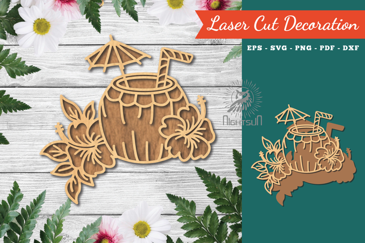 Summer Drink Laser Cut Decoration