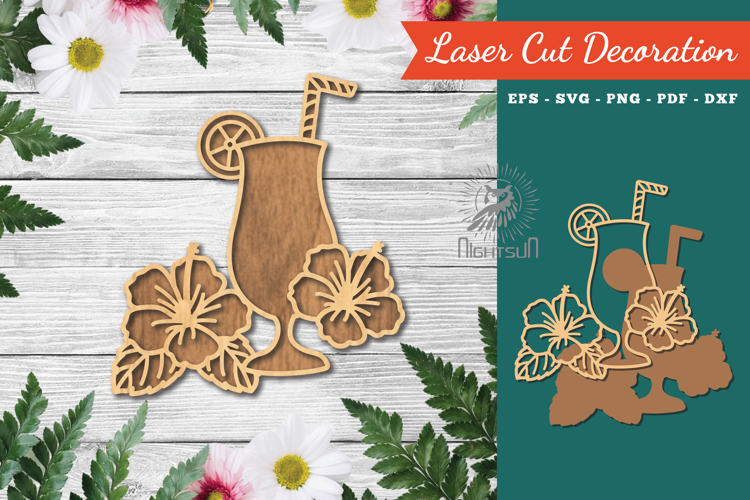 Summer Drink Laser Cut Decoration