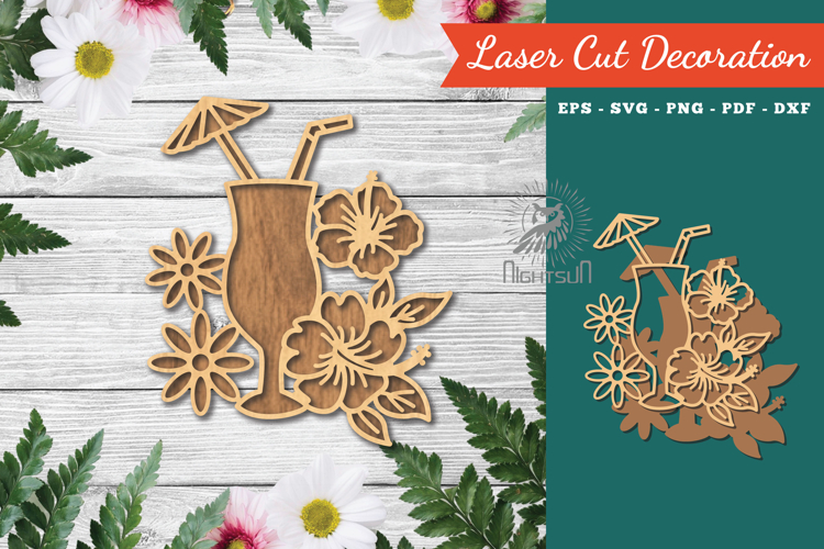 Summer Drink Laser Cut Decoration