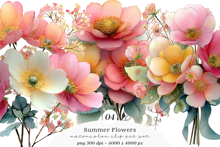 Tropical Flowers Clipart Image 9