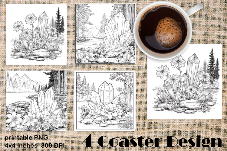 Summer flowers Coaster Design |Coloring pages
