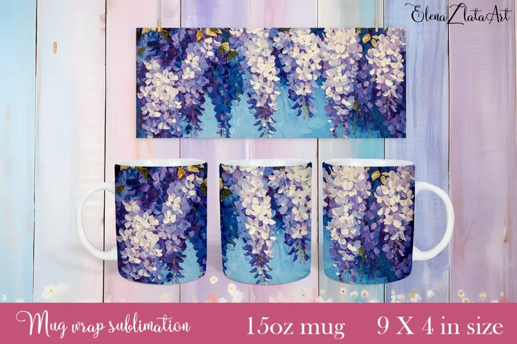 Flowers Mug Sublimation, Floral Design Mug