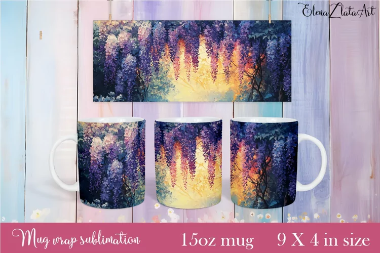 Flowers Mug Sublimation, Floral Design Mug