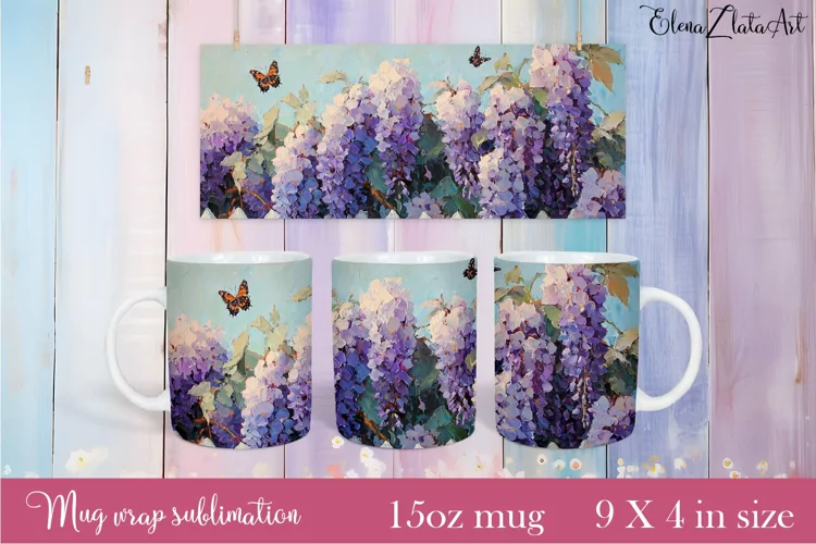 Flowers Mug Sublimation, Floral Design Mug
