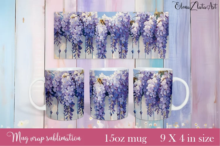 Flowers Mug Sublimation, Floral Design Mug