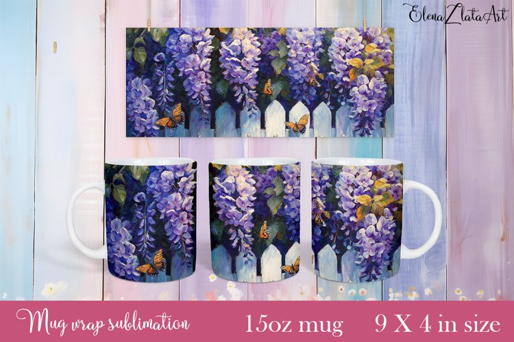 Flowers Mug Sublimation, Floral Design Mug example image 1