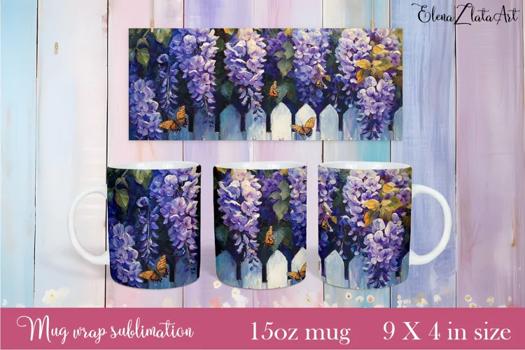 Flowers Mug Sublimation, Floral Design Mug