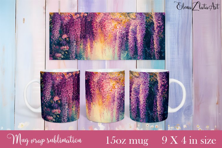 Flowers Mug Sublimation, Floral Design Mug example image 1
