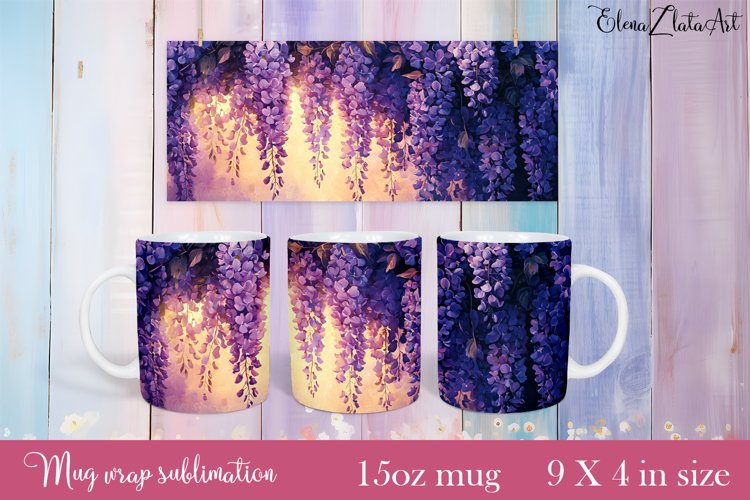 Flowers Mug Sublimation, Floral Design Mug example image 1