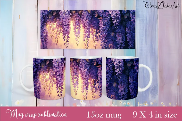 Flowers Mug Sublimation, Floral Design Mug