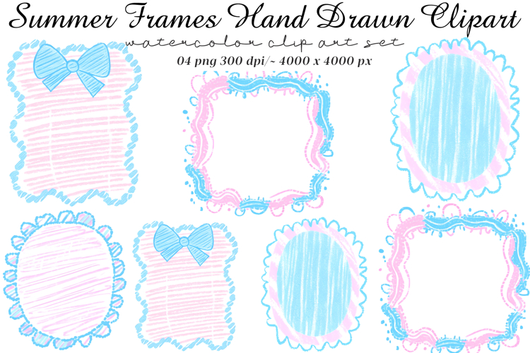 Summer Frames Hand Drawn Clipart