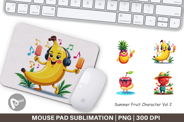 Mouse Pad Summer Fruit Faces