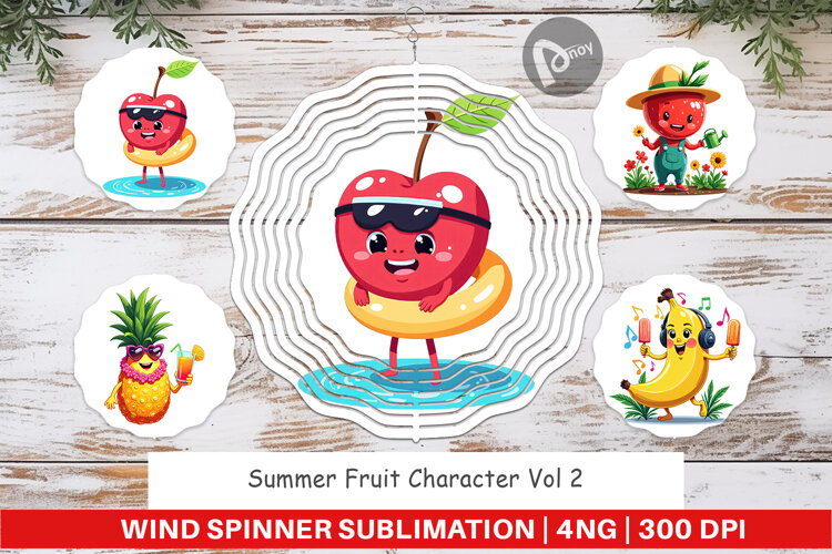 Wind Spinner Summer Fruit Faces example image 1