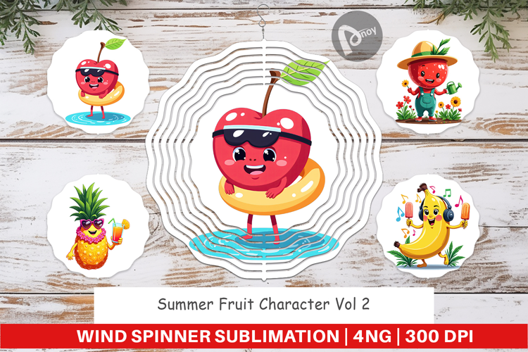 Wind Spinner Summer Fruit Faces