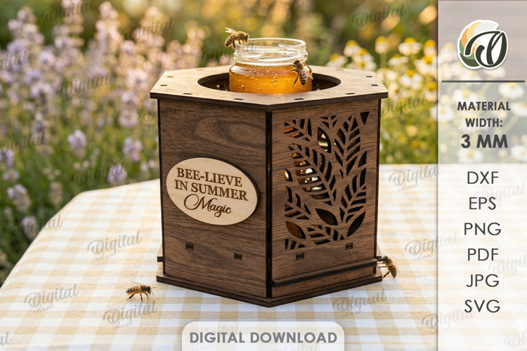 3D Summer fruit fly trap box Laser Cut. Case SVG