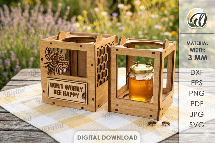 3D Summer fruit fly trap box Laser Cut. Case SVG