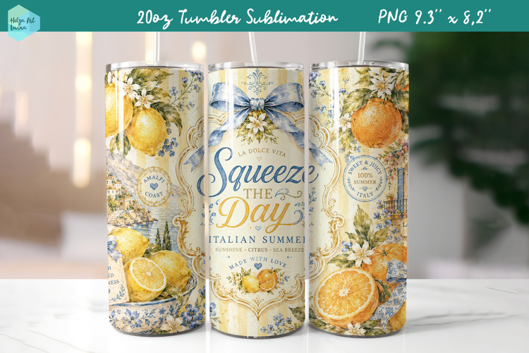 20 OZ Skinny Tumbler Sublimation | Summer fruit PNG