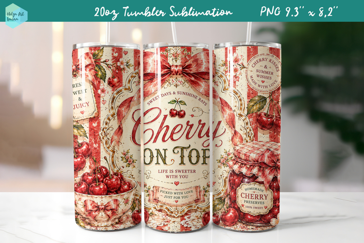 20 OZ Skinny Tumbler Sublimation | Summer fruit PNG